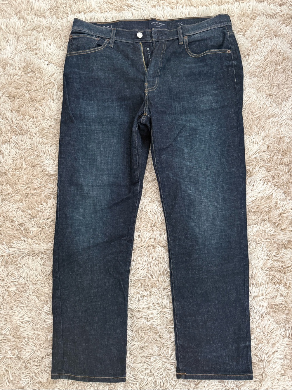 Lucky Brand 223 Straight Men's Dark Indigo Jeans - 34 x 30